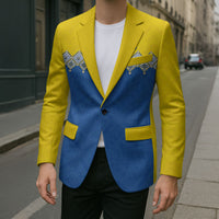 Ukraine Trident Symbol Blazer Ukrainian Flag Inspired