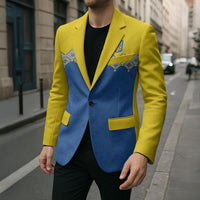 Ukraine Trident Symbol Blazer Ukrainian Flag Inspired