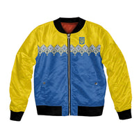 Ukraine Trident Symbol Bomber Jacket Ukrainian Flag Inspired