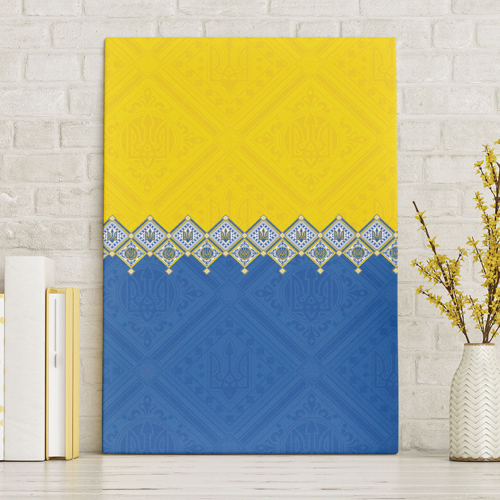 Ukraine Trident Symbol Canvas Wall Art Ukrainian Flag Inspired
