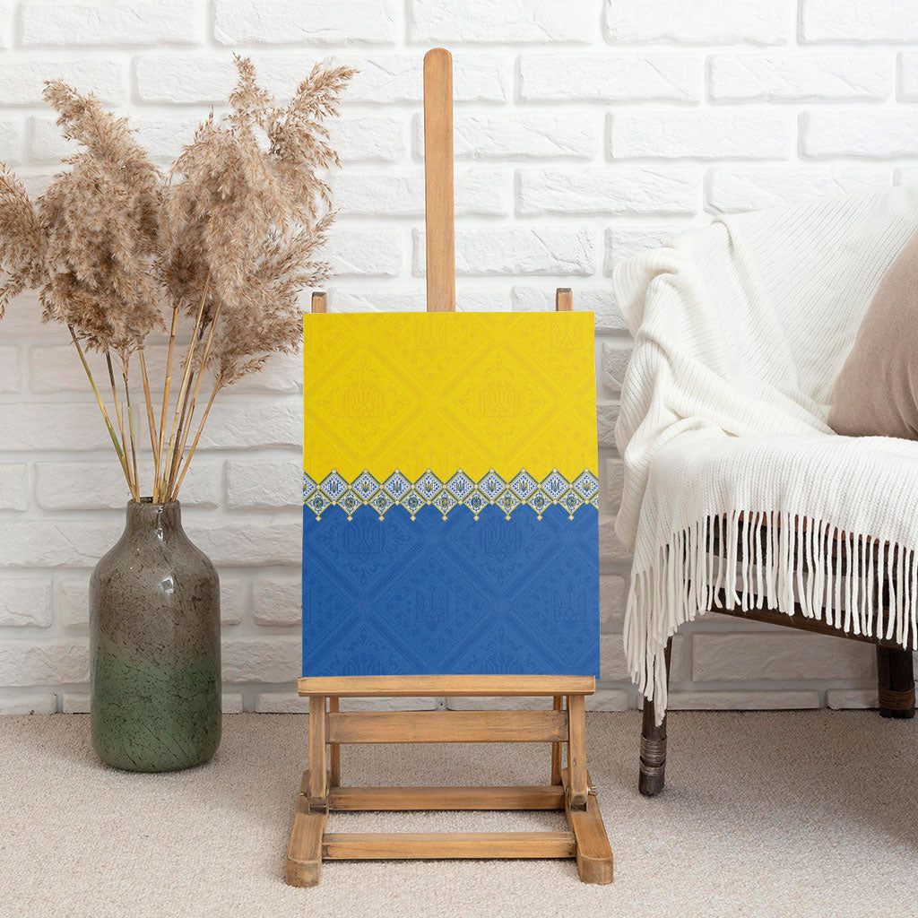 Ukraine Trident Symbol Canvas Wall Art Ukrainian Flag Inspired