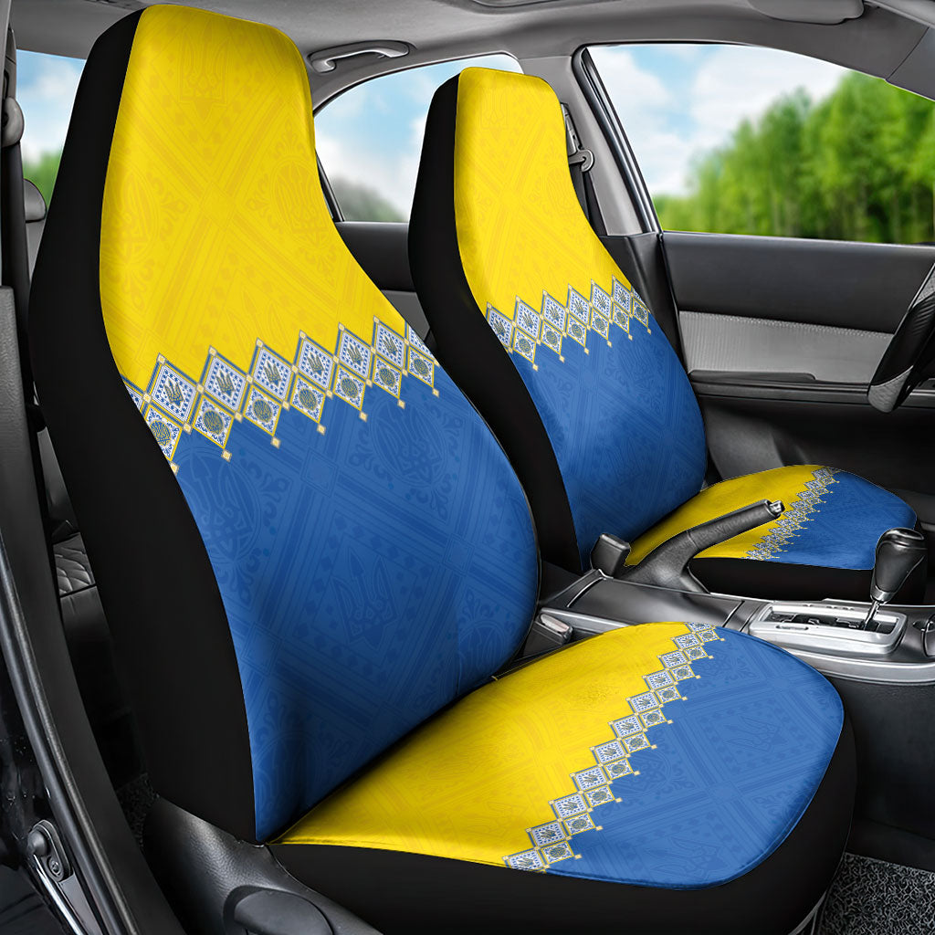 Ukraine Trident Symbol Car Seat Cover Ukrainian Flag Inspired