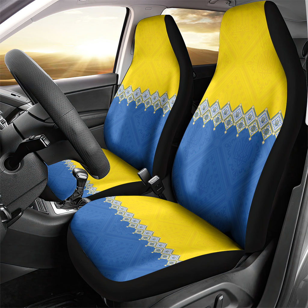 Ukraine Trident Symbol Car Seat Cover Ukrainian Flag Inspired