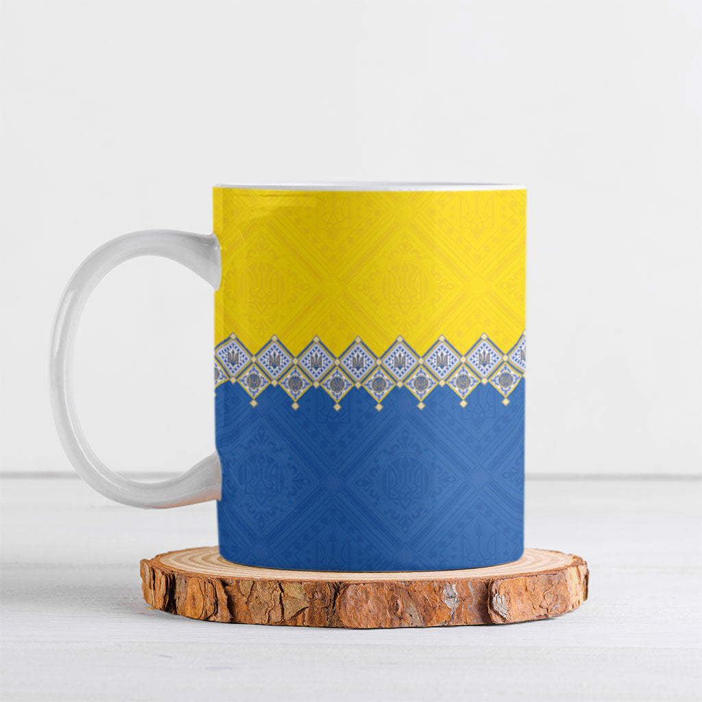 Ukraine Trident Symbol Ceramic Mug Ukrainian Flag Inspired