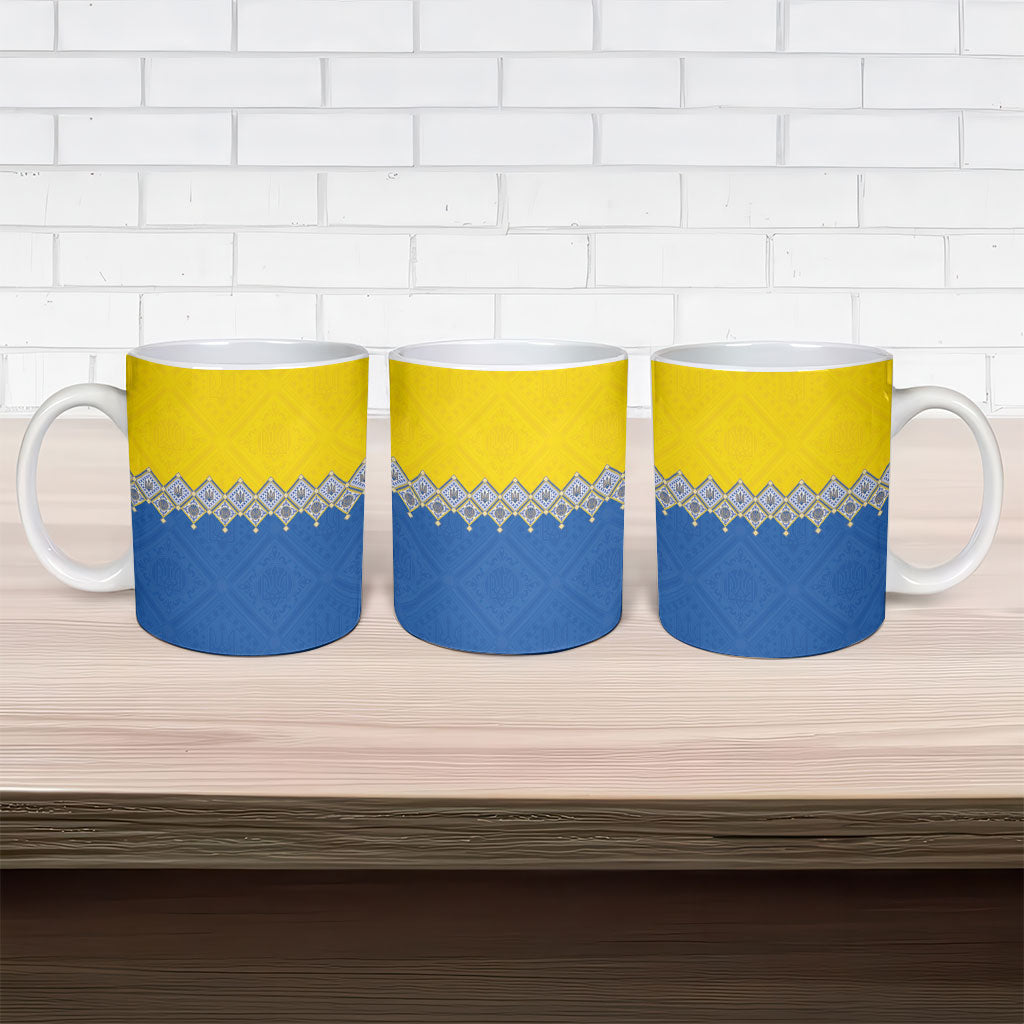 Ukraine Trident Symbol Ceramic Mug Ukrainian Flag Inspired