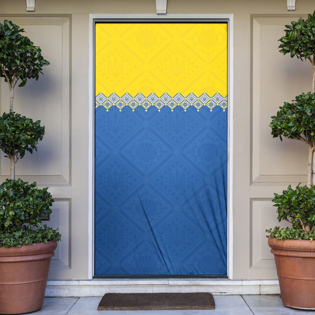 Ukraine Trident Symbol Door Cover Ukrainian Flag Inspired