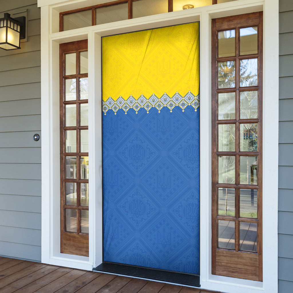 Ukraine Trident Symbol Door Cover Ukrainian Flag Inspired