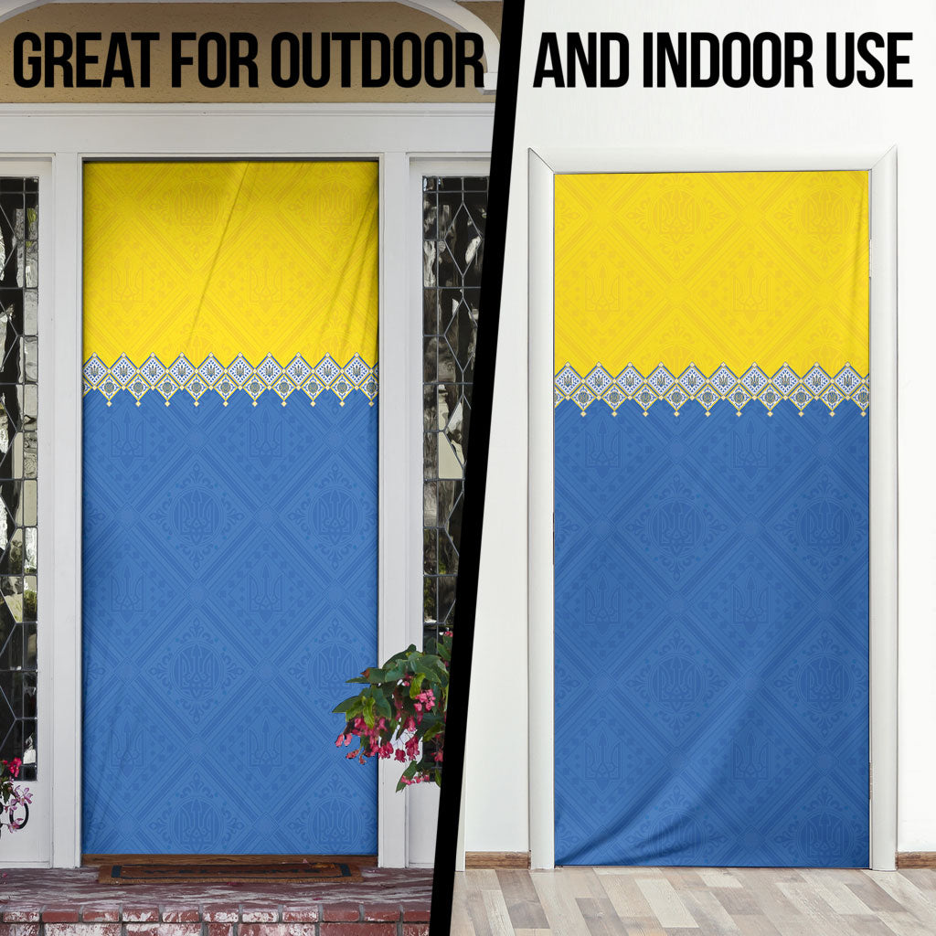 Ukraine Trident Symbol Door Cover Ukrainian Flag Inspired