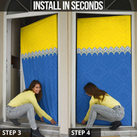 Ukraine Trident Symbol Door Cover Ukrainian Flag Inspired