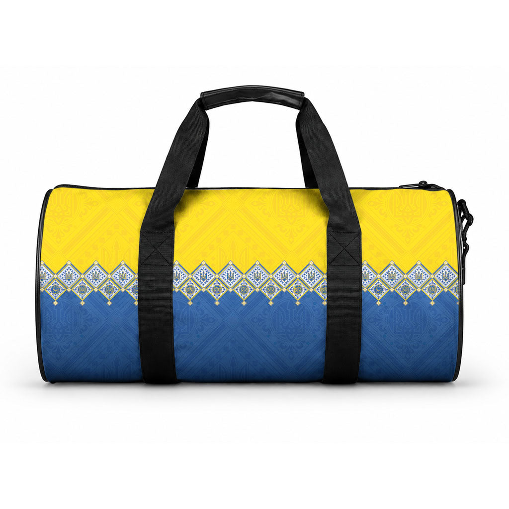 Ukraine Trident Symbol Duffle Bag Ukrainian Flag Inspired