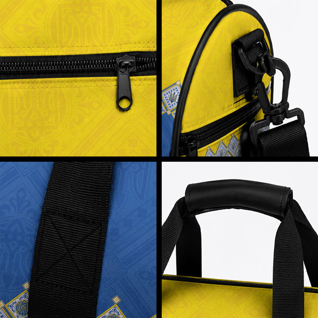 Ukraine Trident Symbol Duffle Bag Ukrainian Flag Inspired