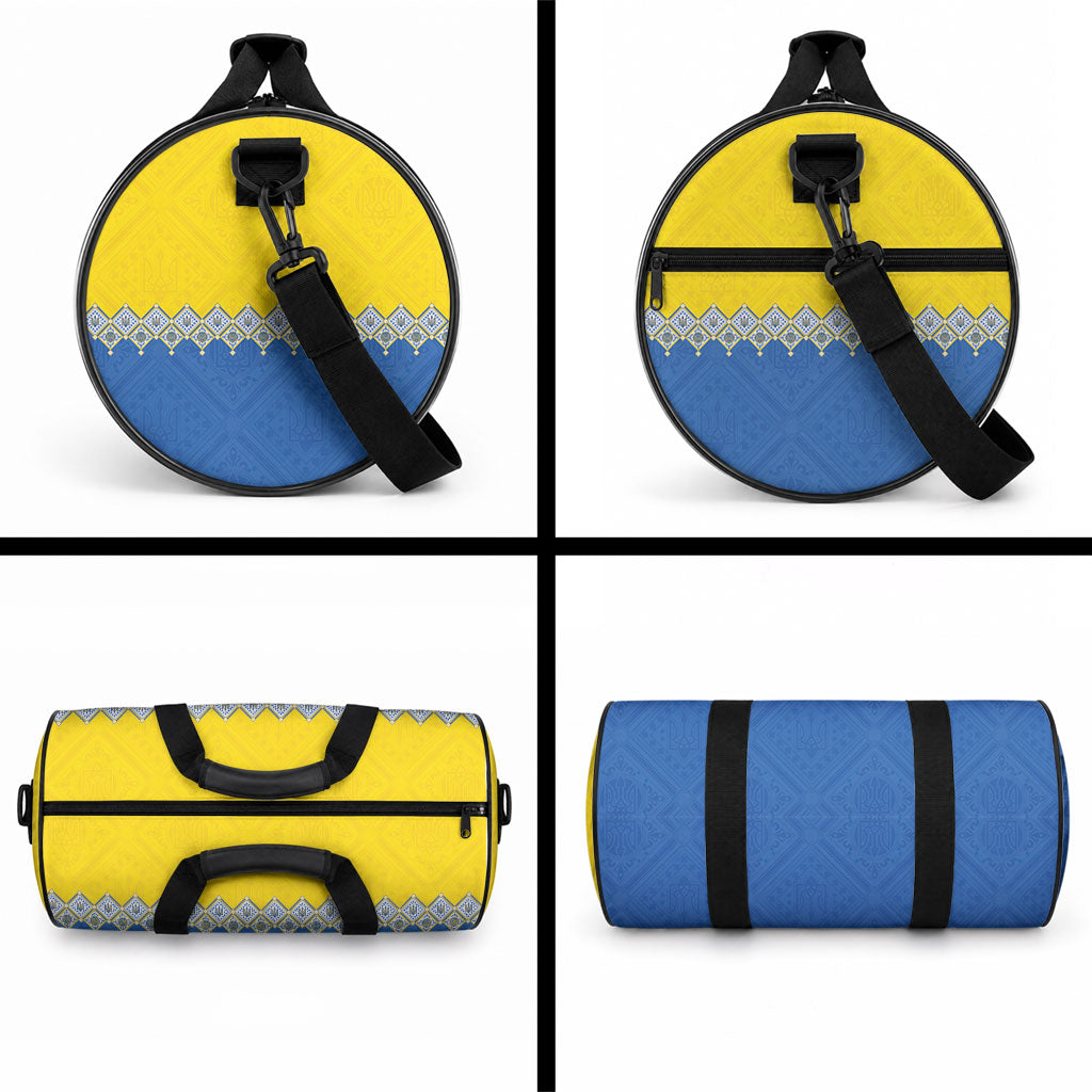 Ukraine Trident Symbol Duffle Bag Ukrainian Flag Inspired