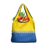 Ukraine Trident Symbol Grocery Bag Ukrainian Flag Inspired