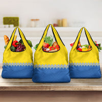 Ukraine Trident Symbol Grocery Bag Ukrainian Flag Inspired