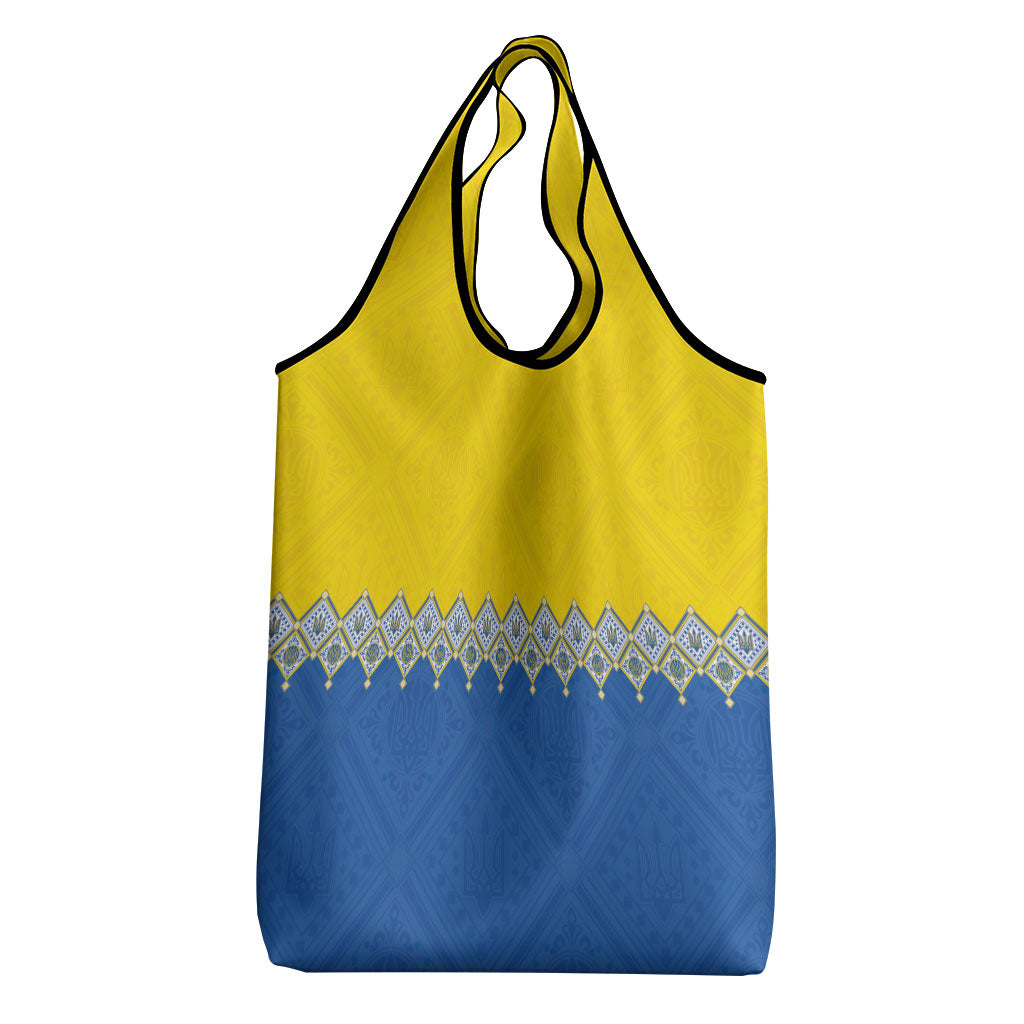 Ukraine Trident Symbol Grocery Bag Ukrainian Flag Inspired