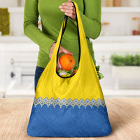 Ukraine Trident Symbol Grocery Bag Ukrainian Flag Inspired