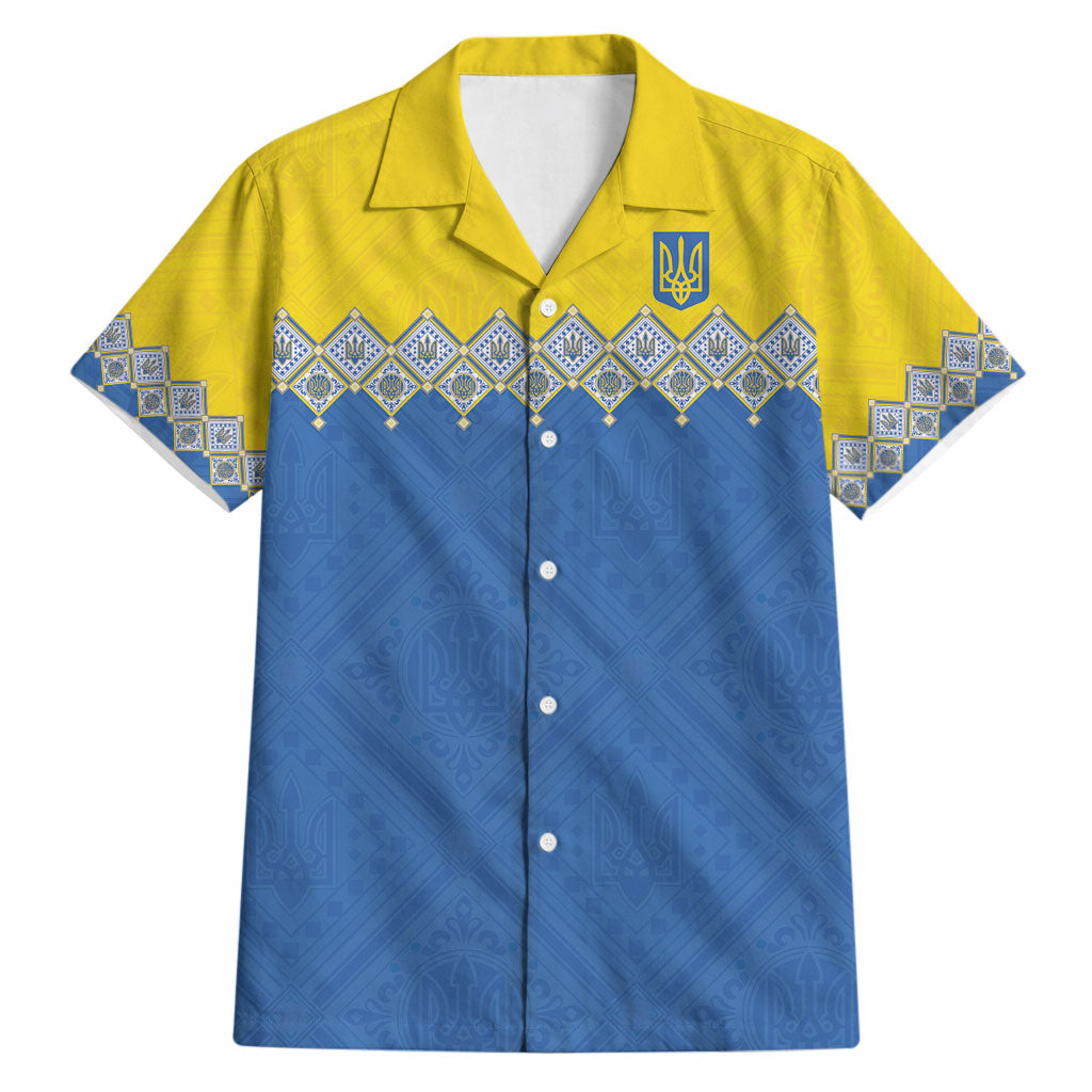 Ukraine Trident Symbol Hawaiian Shirt Ukrainian Flag Inspired