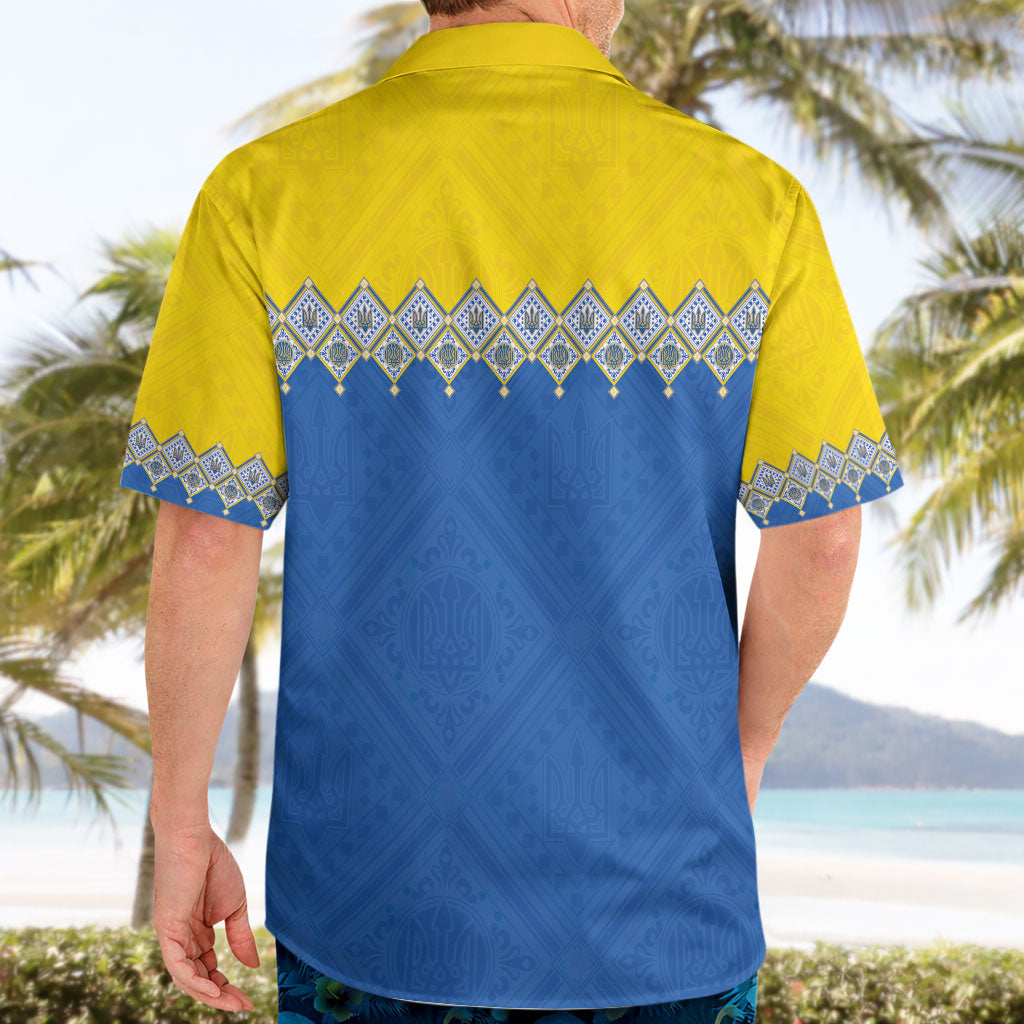Ukraine Trident Symbol Hawaiian Shirt Ukrainian Flag Inspired