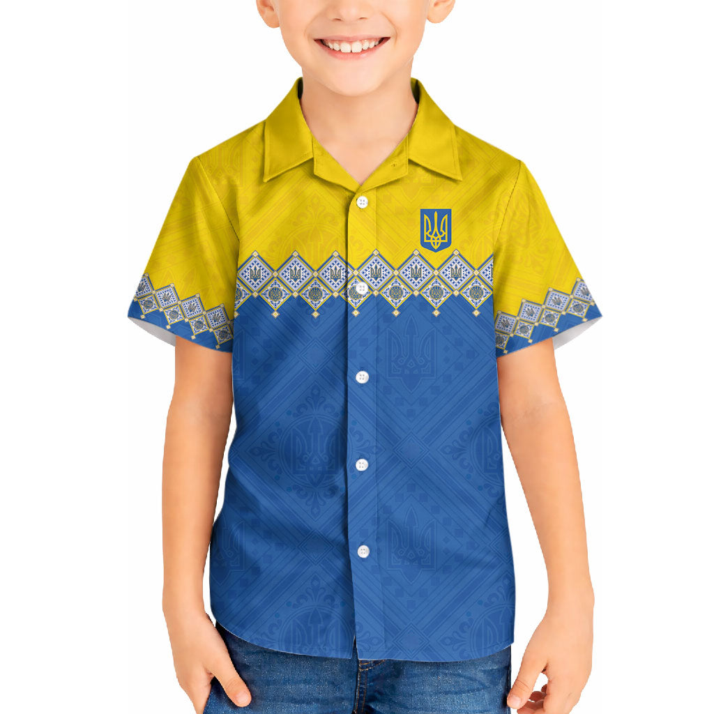 Ukraine Trident Symbol Hawaiian Shirt Ukrainian Flag Inspired