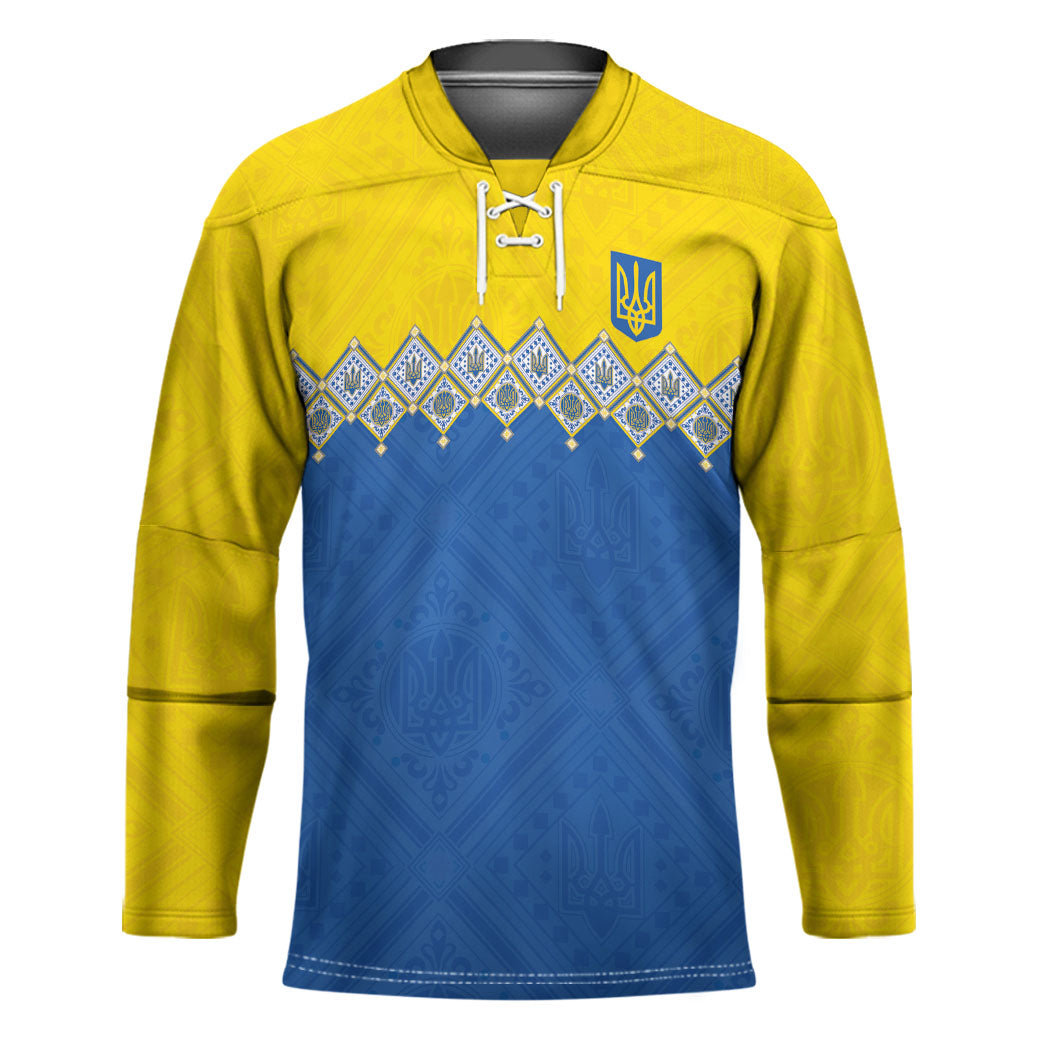 Ukraine Trident Symbol Hockey Jersey Ukrainian Flag Inspired