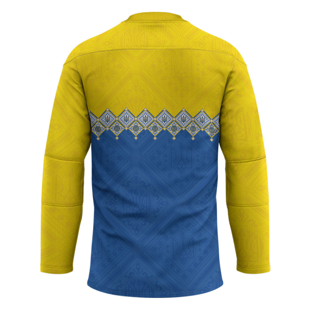 Ukraine Trident Symbol Hockey Jersey Ukrainian Flag Inspired
