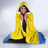 Ukraine Trident Symbol Hooded Blanket Ukrainian Flag Inspired