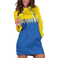 Ukraine Trident Symbol Hoodie Dress Ukrainian Flag Inspired