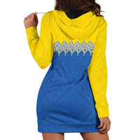 Ukraine Trident Symbol Hoodie Dress Ukrainian Flag Inspired