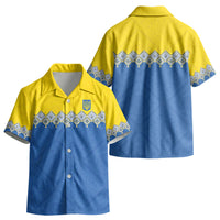 Ukraine Trident Symbol Kid Hawaiian Shirt Ukrainian Flag Inspired