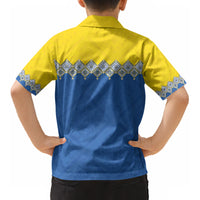 Ukraine Trident Symbol Kid Hawaiian Shirt Ukrainian Flag Inspired