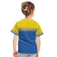 Ukraine Trident Symbol Kid T Shirt Ukrainian Flag Inspired