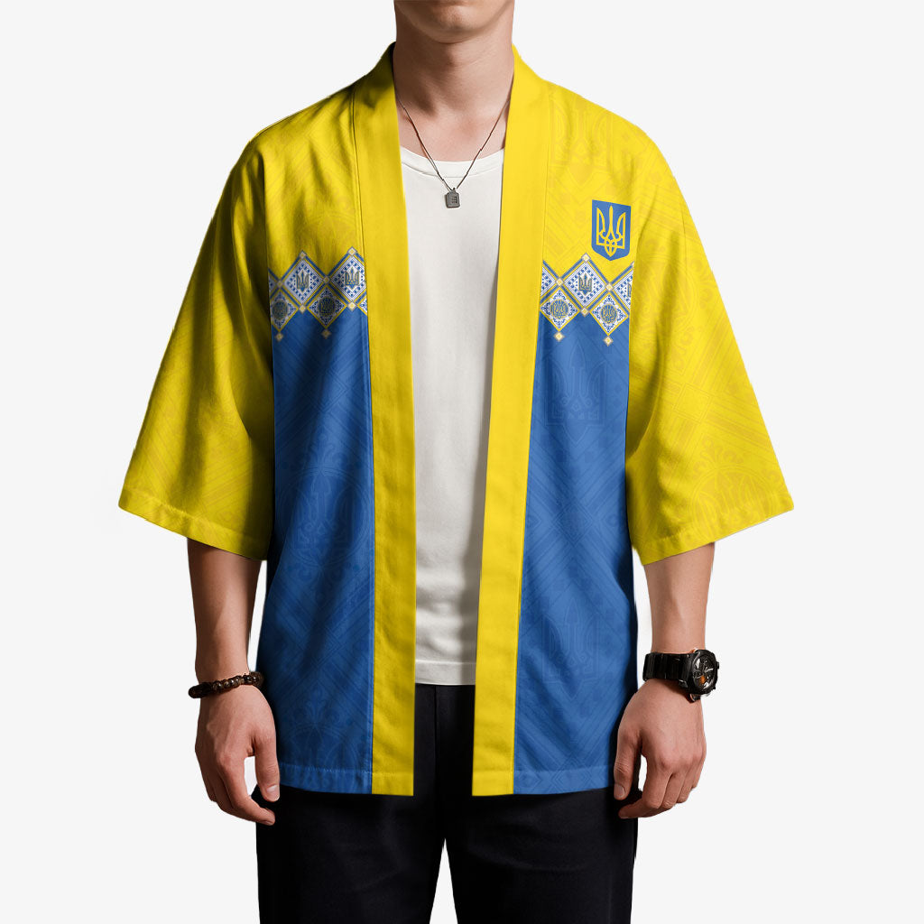 Ukraine Trident Symbol Kimono Ukrainian Flag Inspired