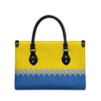 Ukraine Trident Symbol Leather Bag Ukrainian Flag Inspired