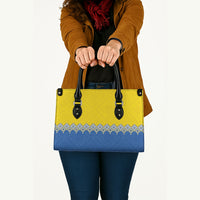 Ukraine Trident Symbol Leather Bag Ukrainian Flag Inspired