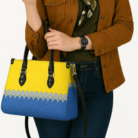 Ukraine Trident Symbol Leather Bag Ukrainian Flag Inspired