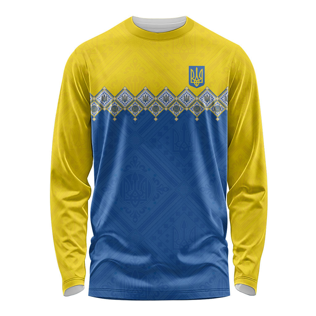 Ukraine Trident Symbol Long Sleeve Shirt Ukrainian Flag Inspired