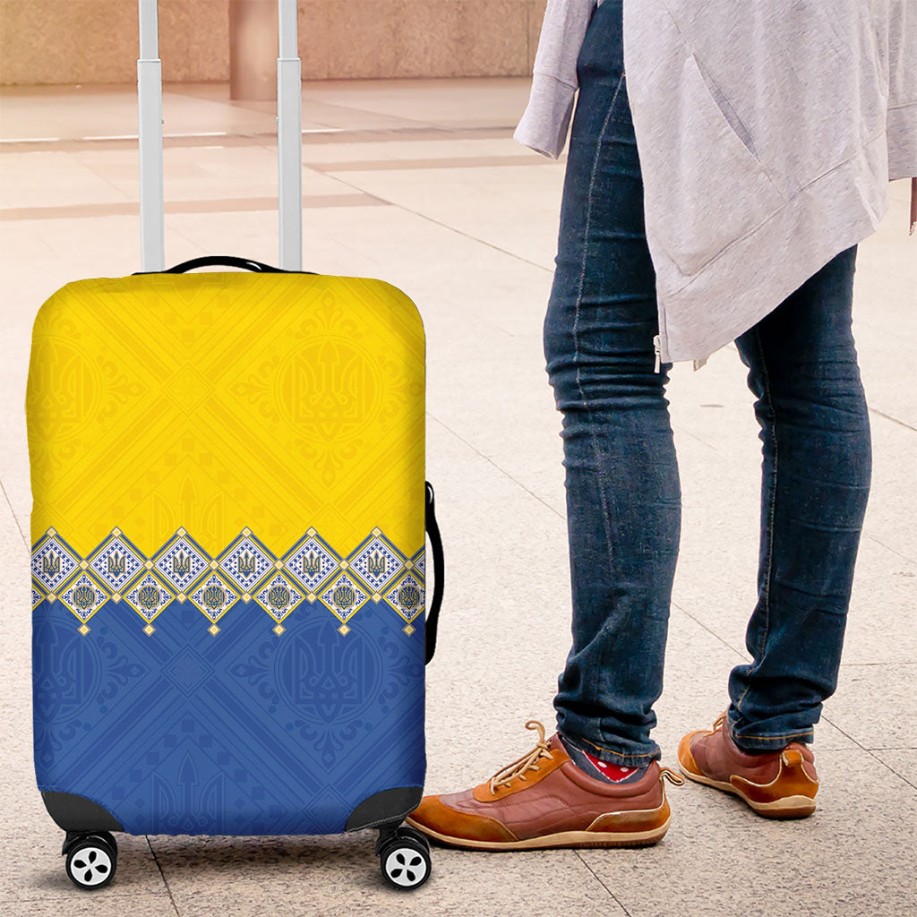 Ukraine Trident Symbol Luggage Cover Ukrainian Flag Inspired