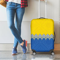 Ukraine Trident Symbol Luggage Cover Ukrainian Flag Inspired