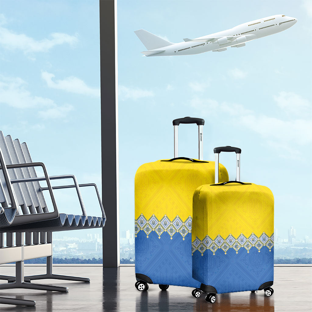 Ukraine Trident Symbol Luggage Cover Ukrainian Flag Inspired
