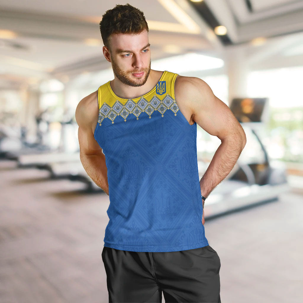 Ukraine Trident Symbol Men Tank Top Ukrainian Flag Inspired