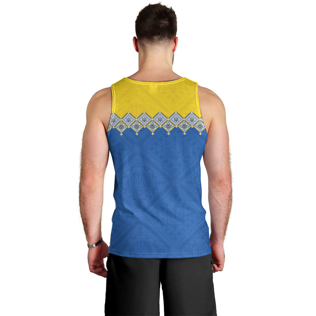 Ukraine Trident Symbol Men Tank Top Ukrainian Flag Inspired