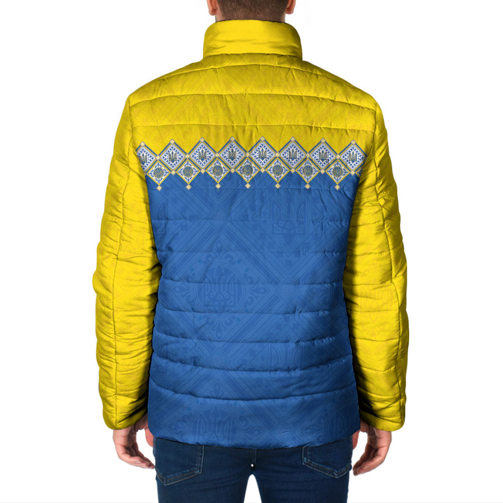Ukraine Trident Symbol Padded Jacket Ukrainian Flag Inspired
