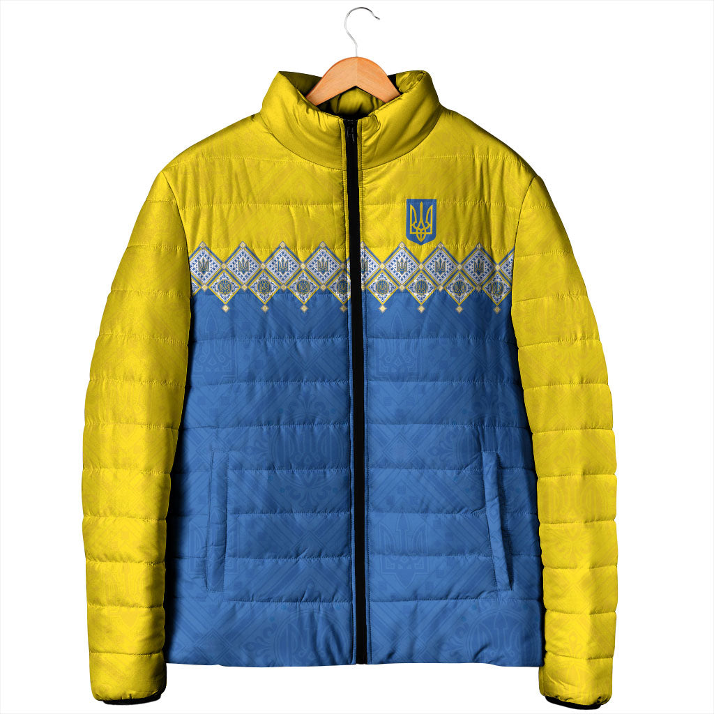 Ukraine Trident Symbol Padded Jacket Ukrainian Flag Inspired