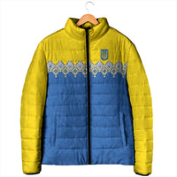 Ukraine Trident Symbol Padded Jacket Ukrainian Flag Inspired