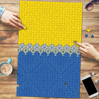 Ukraine Trident Symbol Puzzle Ukrainian Flag Inspired
