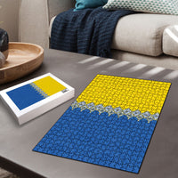 Ukraine Trident Symbol Puzzle Ukrainian Flag Inspired