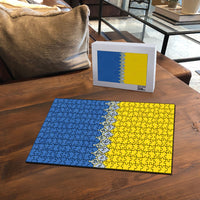 Ukraine Trident Symbol Puzzle Ukrainian Flag Inspired