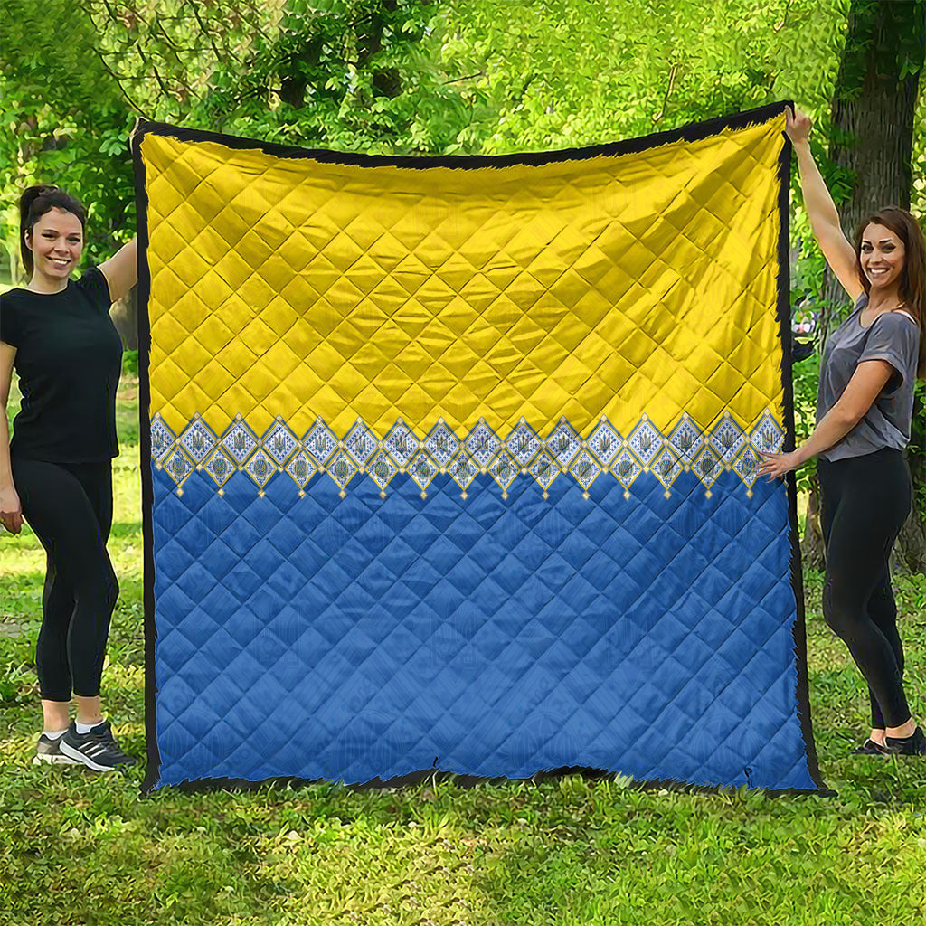 Ukraine Trident Symbol Quilt Ukrainian Flag Inspired