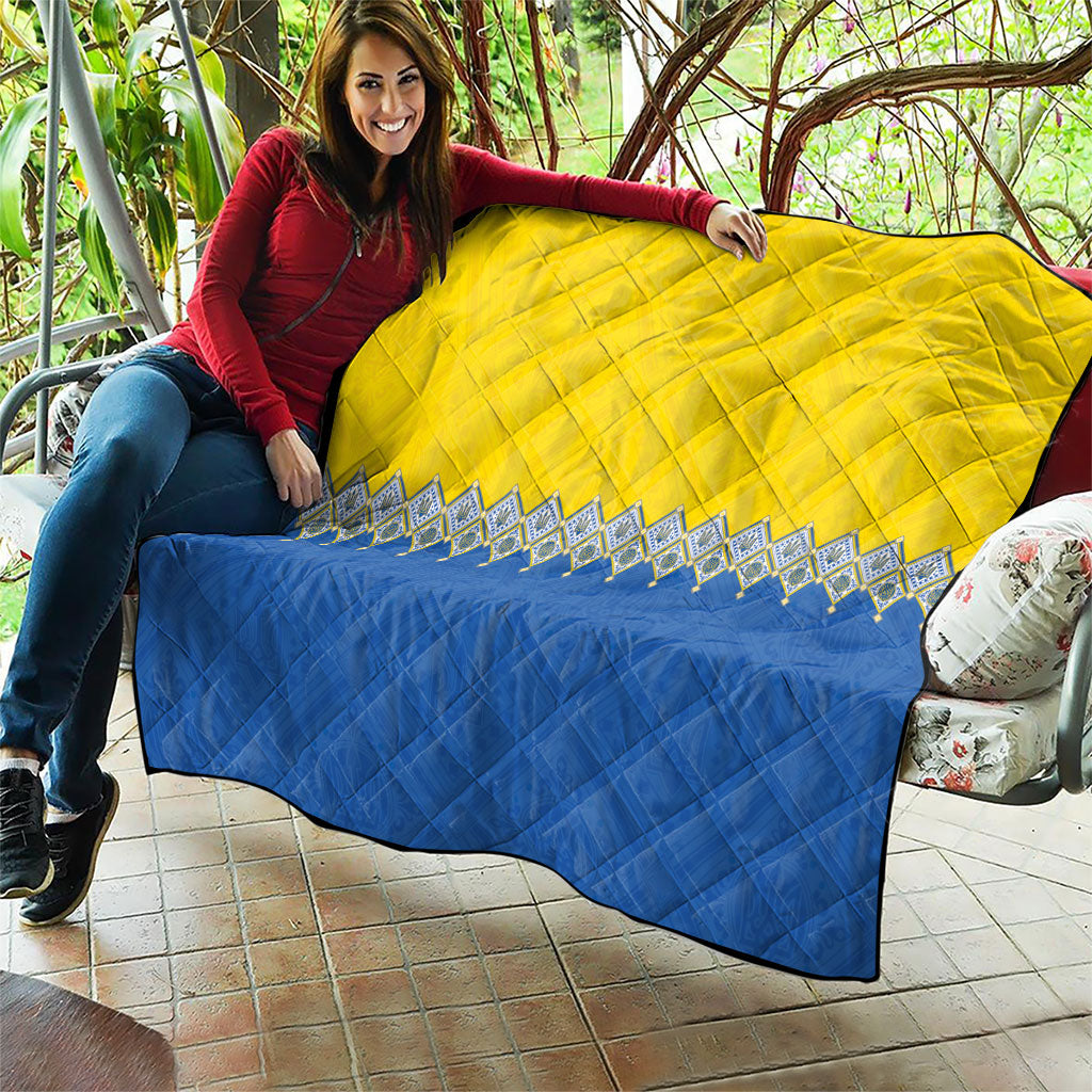 Ukraine Trident Symbol Quilt Ukrainian Flag Inspired