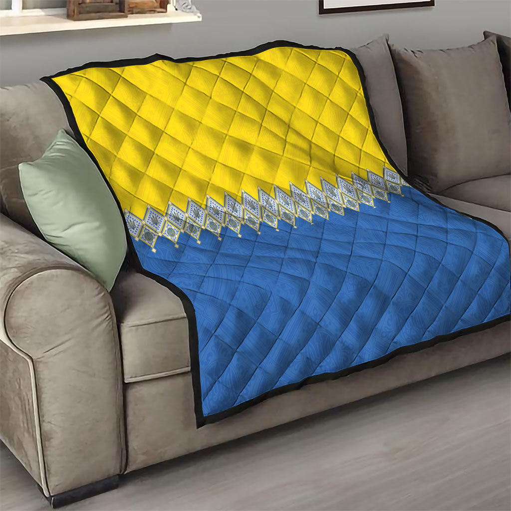 Ukraine Trident Symbol Quilt Ukrainian Flag Inspired